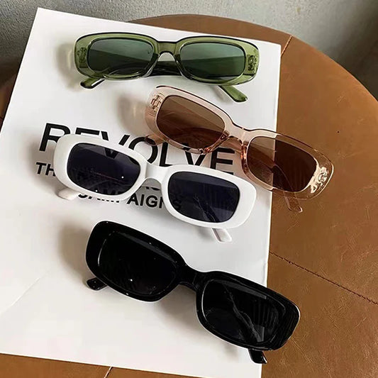 New Fashion Punk Rectangle Sunglasses Summer Vintage Small Square Frame UV400 Sun Shades For Women Retro Sun Glasses Eyewear